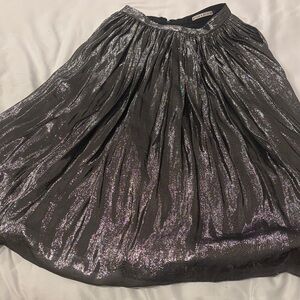 Shimmering Metallic Dark Gray Black Skirt